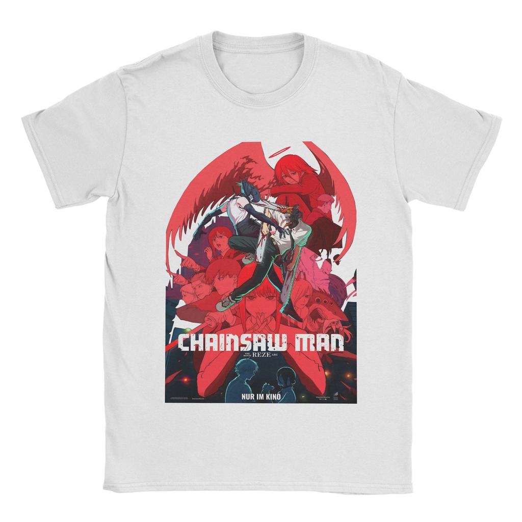 Anime Chainsaw Man T Shirt Kobeni Manga Denji Power Reze TShirts Short Sleeves Vintage Tops Summer Cotton Plus Size 5XL Clothes