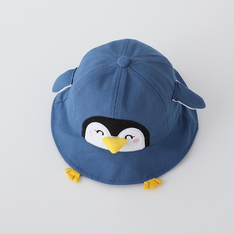 Cute Penguin Bucket Hat for Babies Soft Sun Protection Visor Cap Cartoon Design for Spring and Autumn Lightweight