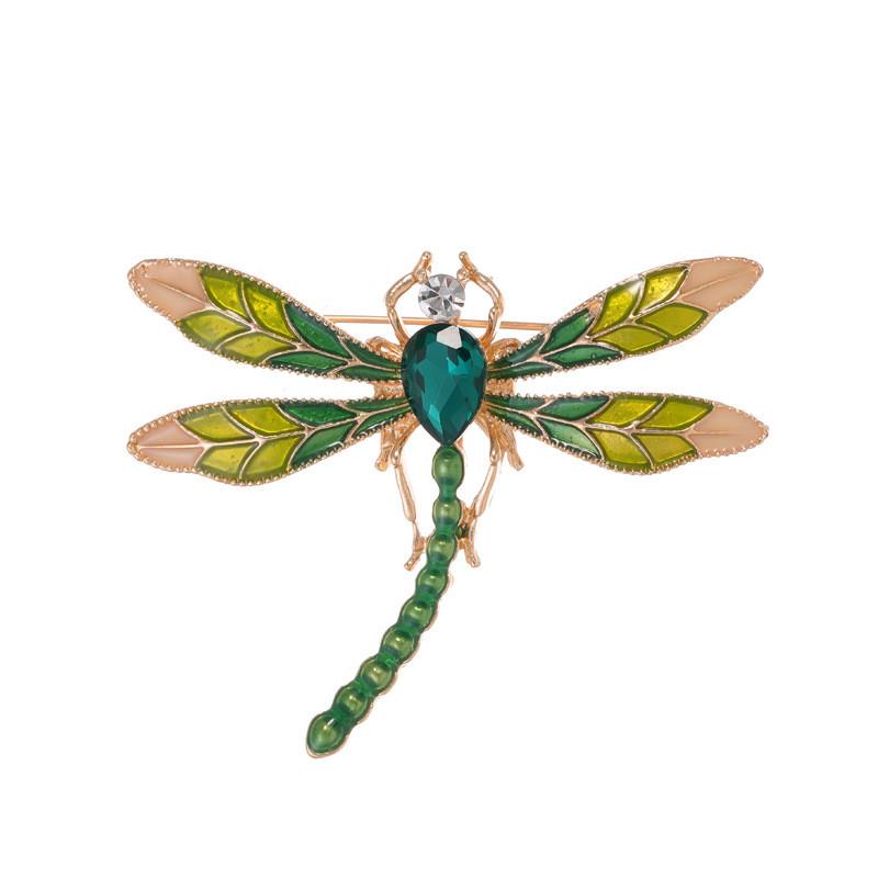 Animal Alloy Brooch With Electroplated Dragonfly Design For Women And Men