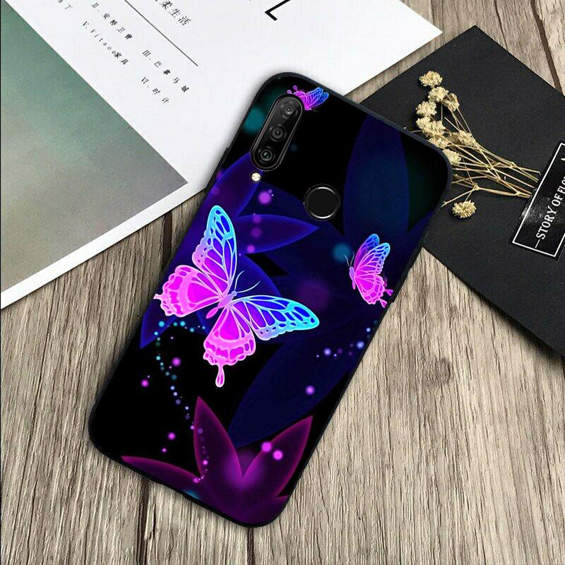 Black Beautiful Butterfly For Huawei Nova 8i 11i 12i 12s 9 10 SE Y60 Y70 Y90 Y72 Y73 Y61 Y91 P60 Pro P30 P40 Lite Case