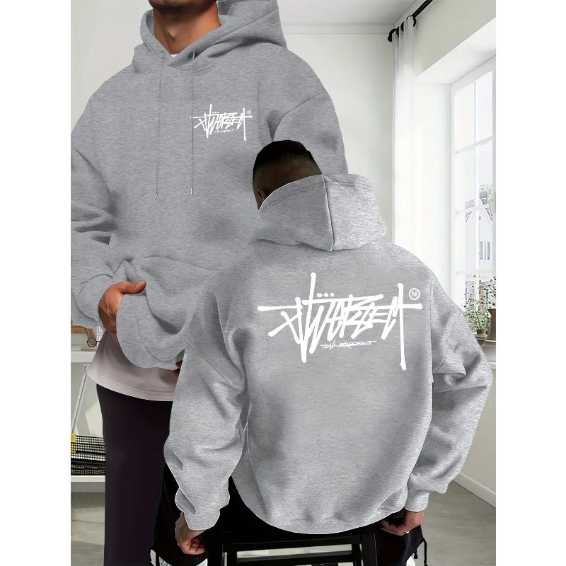 Top Loose Simple Sweatshirt Fashion Print Hoodies Sweatshirts Men’s