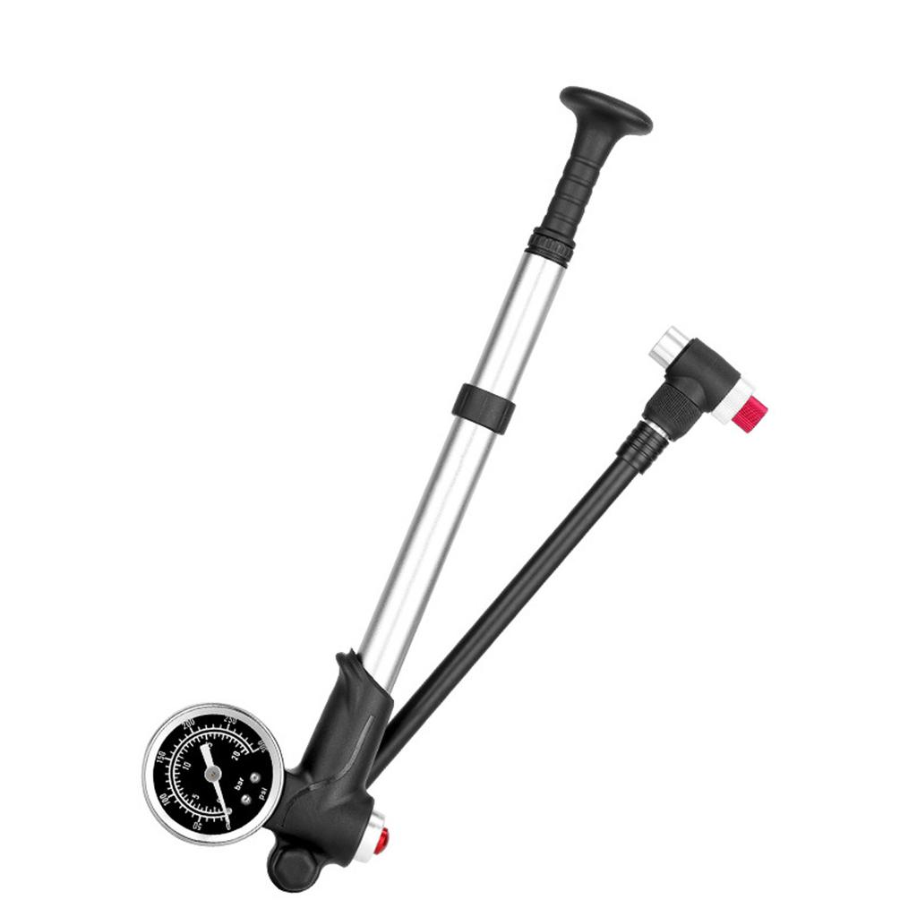 High Pressure Shock Pump for Road Mountain Bike 300PSI Air Pump with Gauge for Front Fork and Rear Suspension Small Pump
