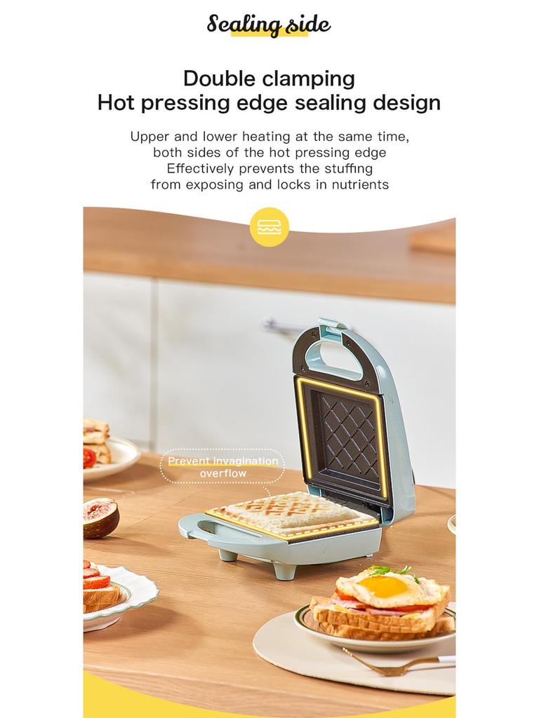Electric Sandwich & Waffle Maker Toaster Press for Breakfast
