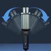 65W Car Phone Charger with Double Type C & USB Port Retractable Cables & LED Electric Display Aluminum PC ABS for Vehicle