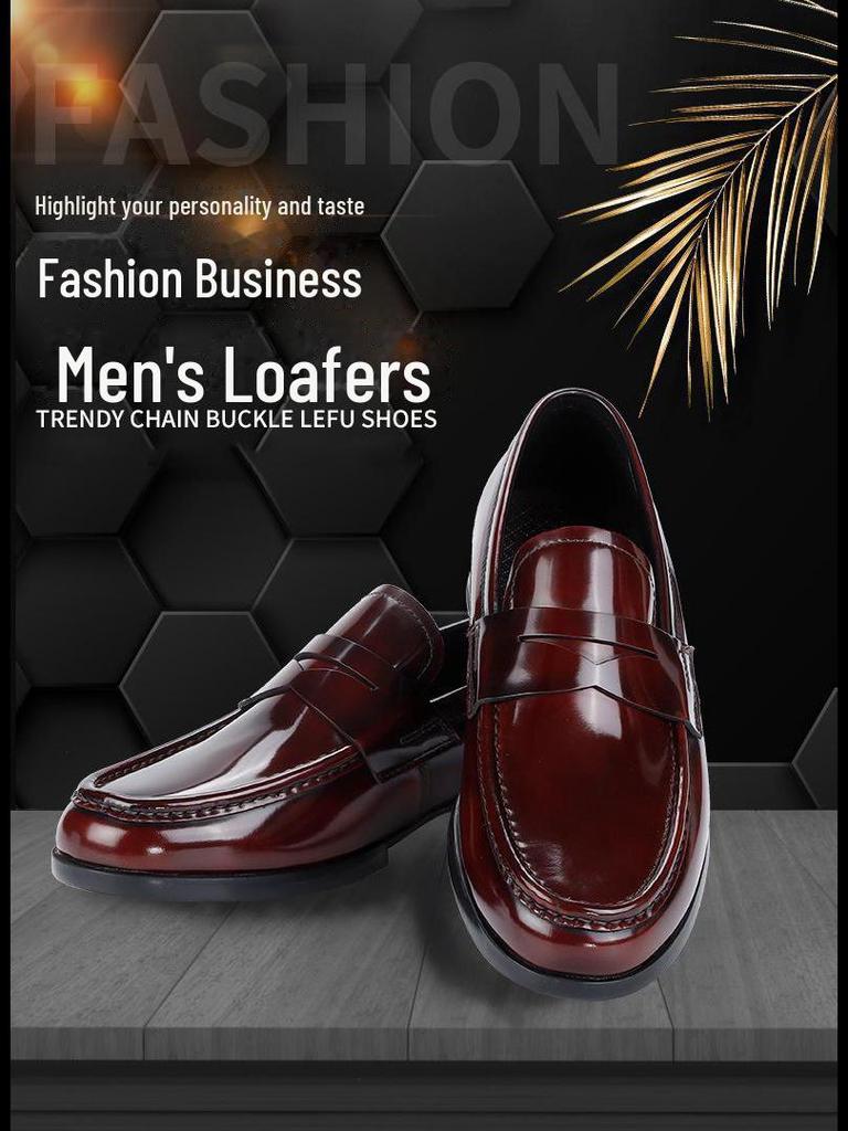 2024 Men's Fashion Shiny Leather Loafers - British Style Moccasins for Business and Casual Wear