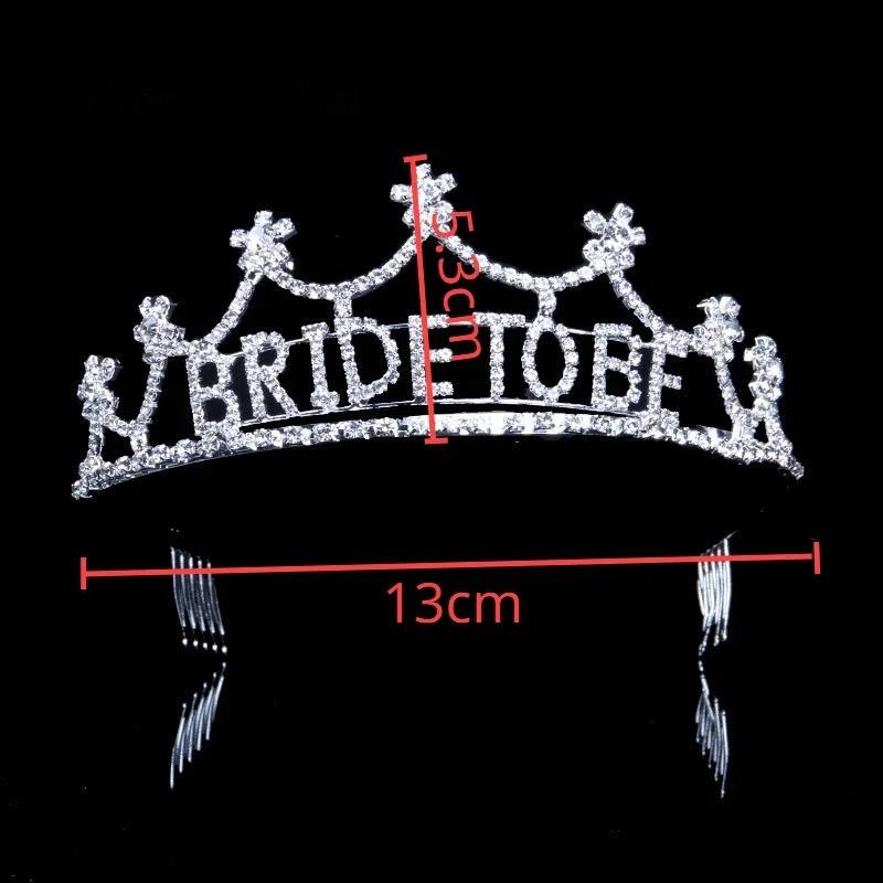 Rhinestone Bride To Be Headband Bridesmaid Crown Wedding Bridal Shower Girls Night Gift Bachelorette Hen Party Decoration