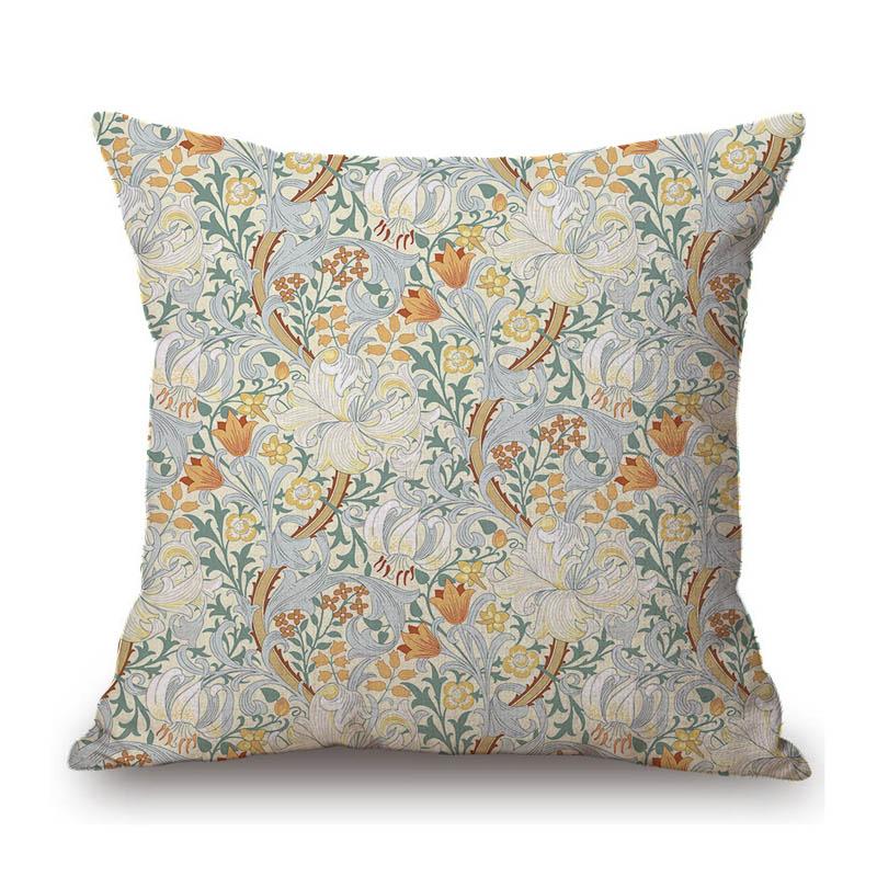 British Art Uk Artist William Morris Flower Pattern Floral Design Elegant Home Decorative Sofa Throw Pillow Case Cushion Cover