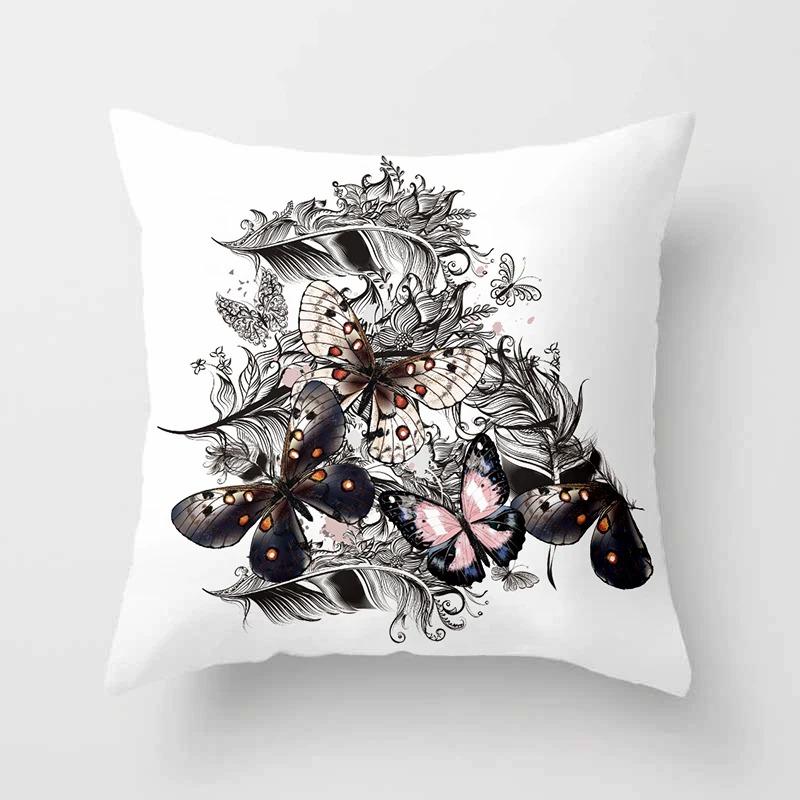 Flower Butterfly Decorative Pillowcase Living Room Office Home Pillowcase Car Ornaments