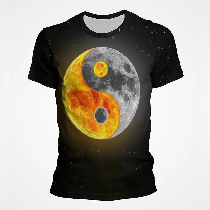 2025 Sommar Dam Herr 3D-tryckt T-shirt Yin Yang Skvaller Punkstil T-shirt BarnCool Toppar Tee
