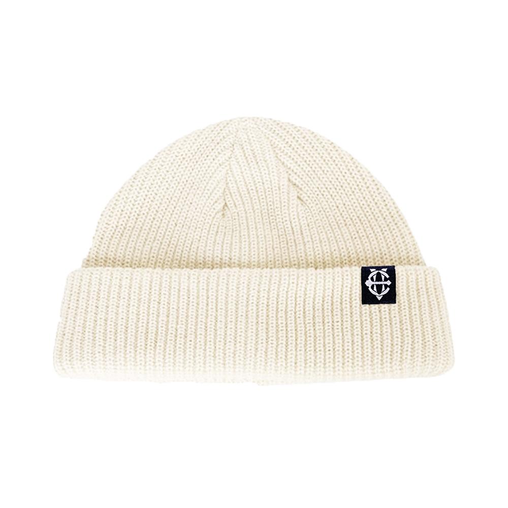 EIGHTVOLUME Ev Knit Ribbed Short Beanie (Ivory)