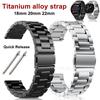 Correa de Titanio de 20 mm y 22 mm para Huawei Watch GT/2/3/Pro Pulsera de Acero Inoxidable para Huawei Watch 46 mm 42 mm/Samsung Watch 3/4/5