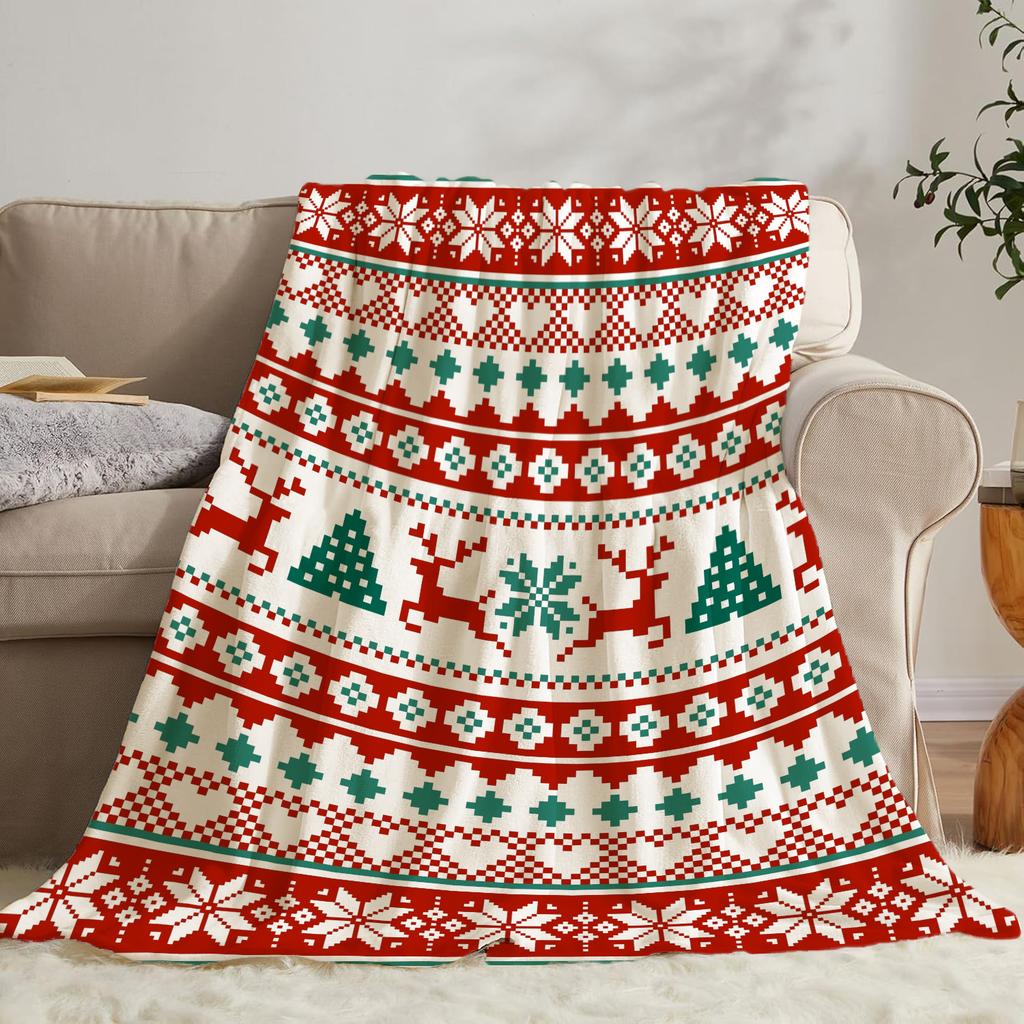 Christmas Creative Throw Blanket Flannel Print Blanket Super Soft Cozy Sofa Nap Blanket Home Blanket Perfect Home Gift for Her