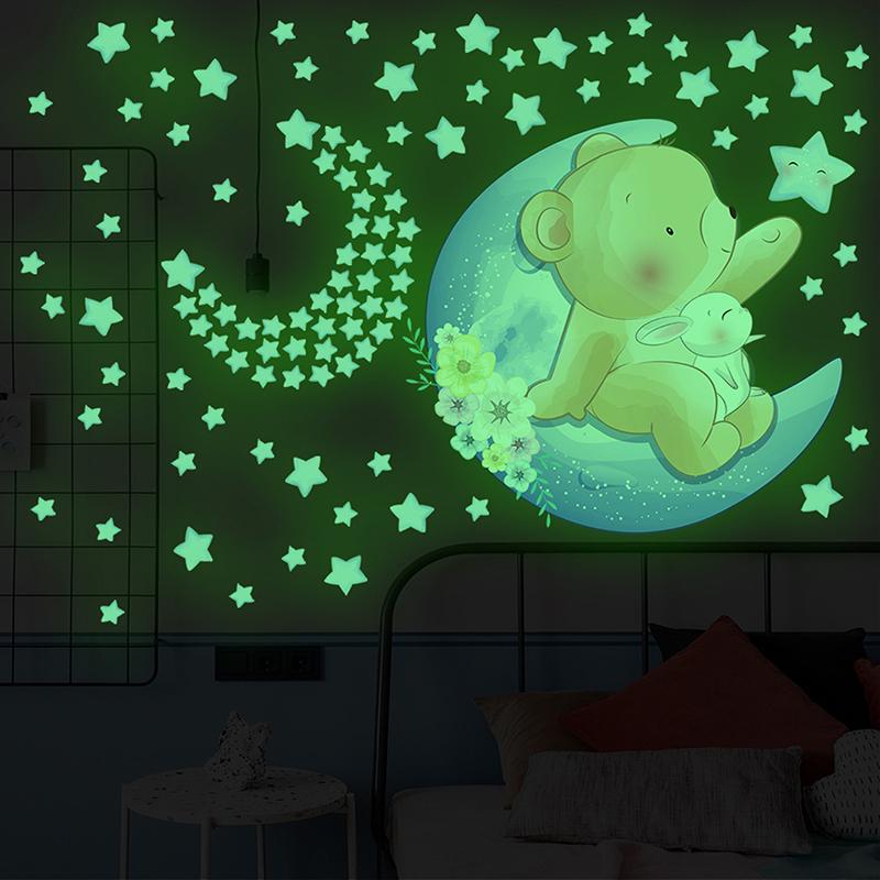 Night -Ray Animal Star Wall Sticker Background Wall Decoration Diy Fluorescent Stickers