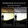 High-Brightness Long-Range Rechargeable LED Zoom Flashlight with White Laser and Digital Display for Outdoor Use