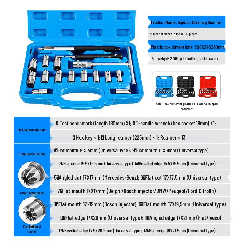 

Automotive Diesel Injector Seat Cleaning & Repair Kit, 17-Piece