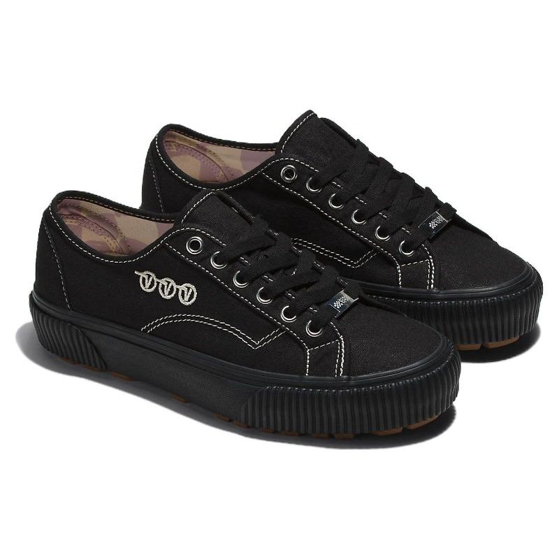 Karina Rozunko X Vans Delridge SF Trendy Casual Low Top Skate Shoes Unisex Black VN0A4BXHBLA