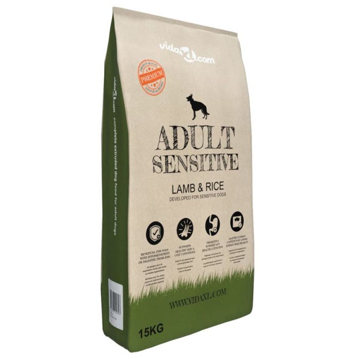 VidaXL Nourriture pour chiens Adult Sensitive Lamb &amp; Rice 2 pcs 30 kg