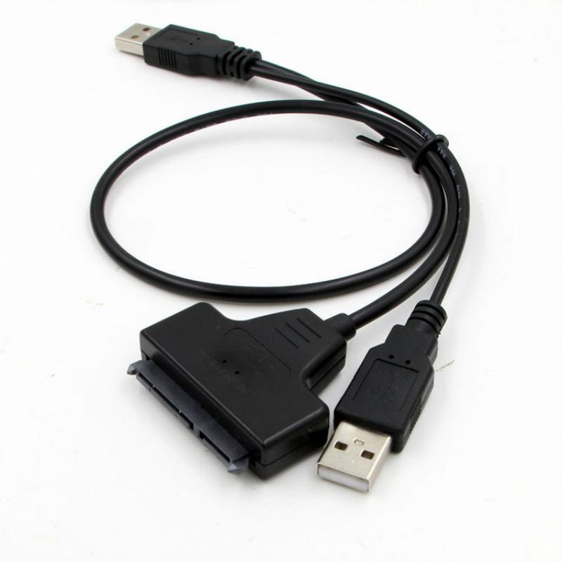 SATA To USB 2.0 To 7 15 22pin Adapter Cables External Power For 2.5'' Ssd Hdd Hard Disk Drive