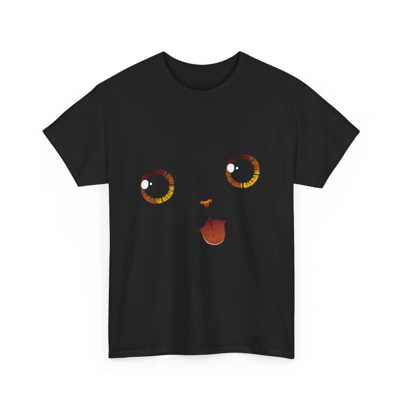 Cute Black Cat Minimalist Tongue | Funny Black Cat Shirt | Cat Shirt Women & Men L