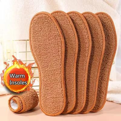 Alpaca Plush Warm Insole Sneakers Shoe Sole Thermal Insert Winter Running Sports Casual Shoes Insoles Men Woman Heating Pads