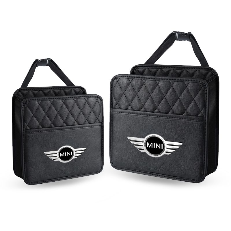 Car Tissue Box PU Leather Auto Seat Hanging Paper Towel Holder Storage Accessories For MINI F54 F55 F56 R56 R60 SONE Roadster Clubman Coupe