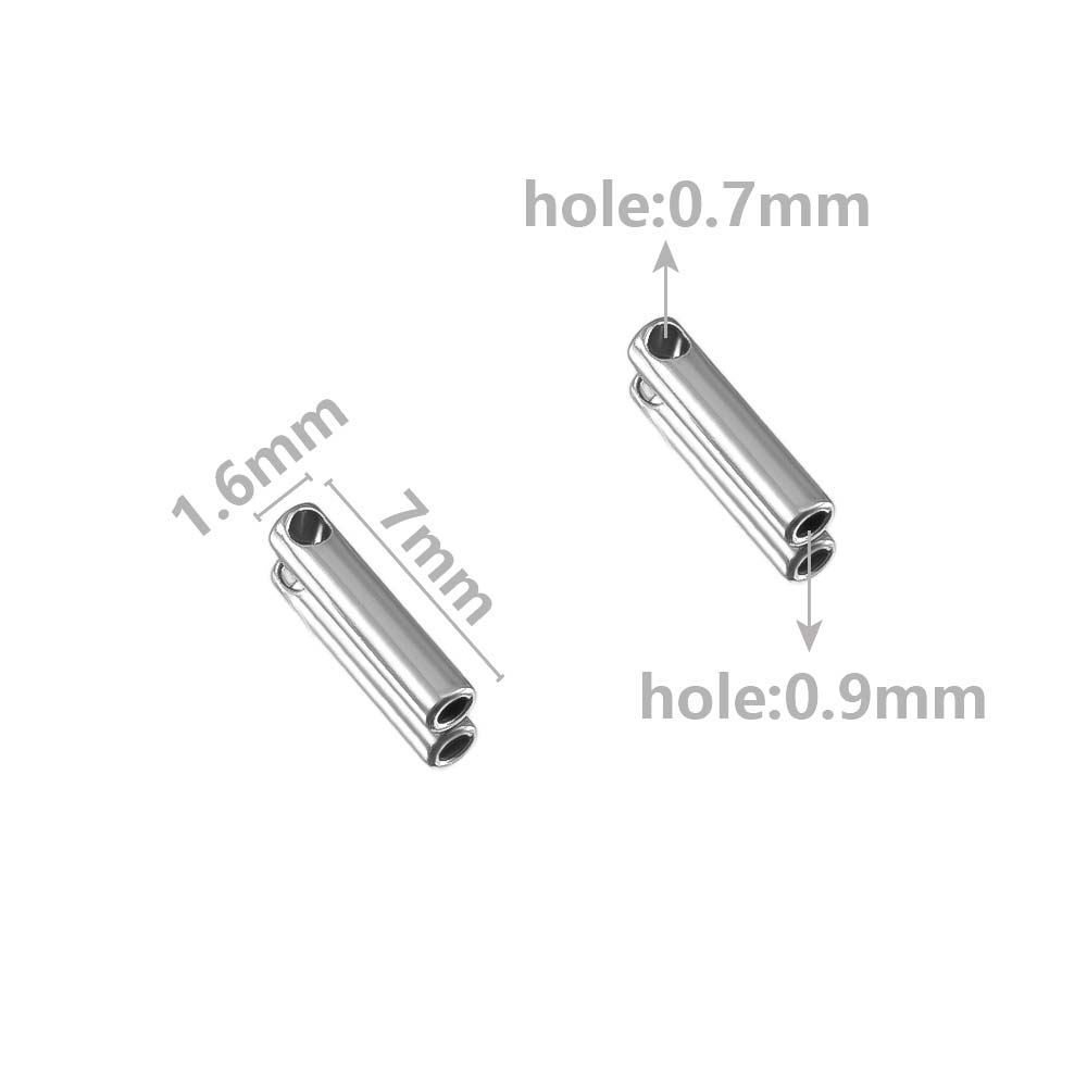 20pcs Stainless Steel Column End Tip Cap Crimp Clasps For DIY End Bead Caps Connector Necklace Leather Cord Jewelry Accessories