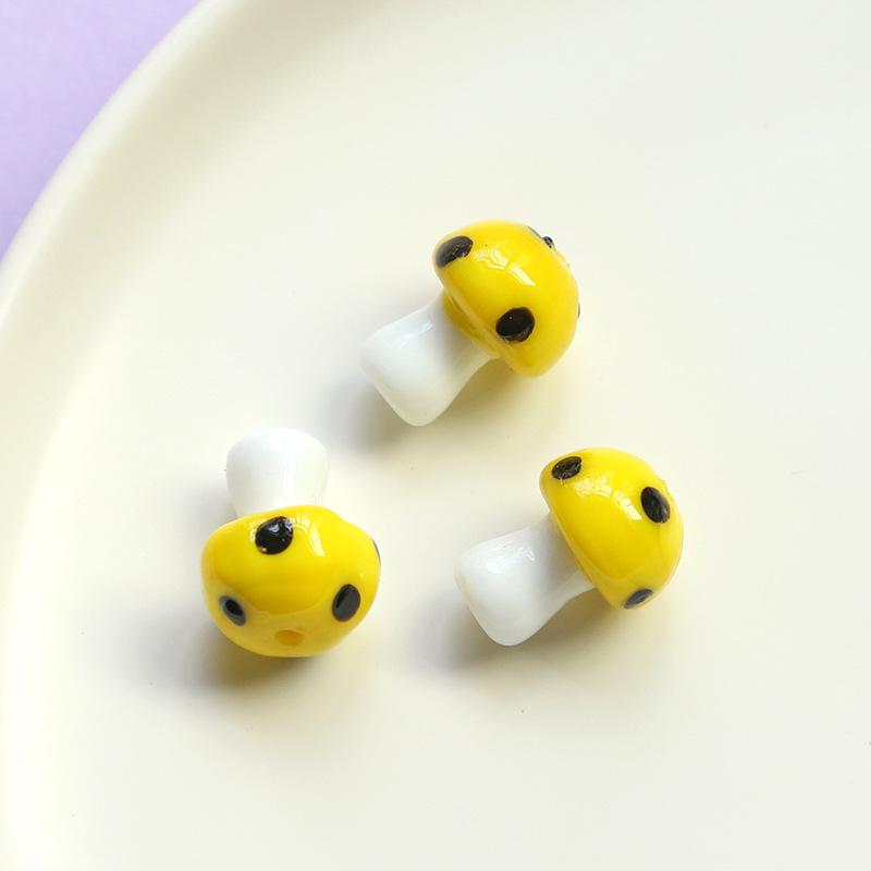 Colorful Cartoon Mushroom Glass Bead Pendants for DIY Jewelry Making - Earrings, Necklaces, and Accessories