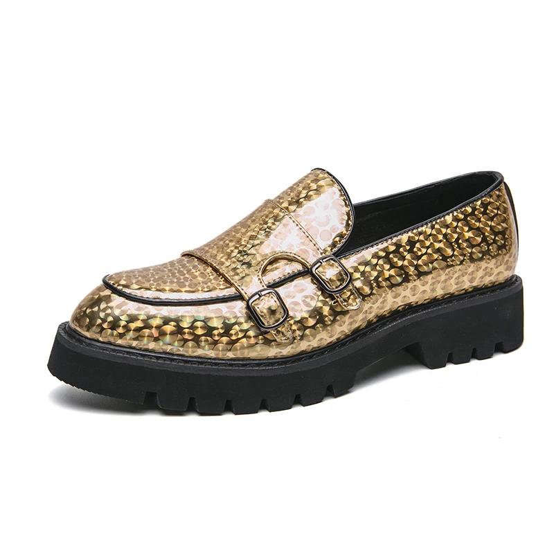 Zapatos de vestir de fiesta de moda urbana para hombre, con suela gruesa y puntera reforzada. Zapatos casuales de cuero genuino para hombre, modelo 2024.
