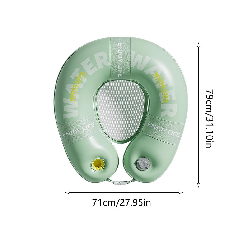 Inflatable U Shaped Pool Float Lounge Water Hammock with Cup Holder