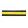 Cable Protector Ramp, 9,979 Kg/axle Capacity, 2 Channel Heavy Duty Rubber Cord Hose Wire Cover, 32 X 31 Mm Channel, Traffic Speed Bump with Flip-Open