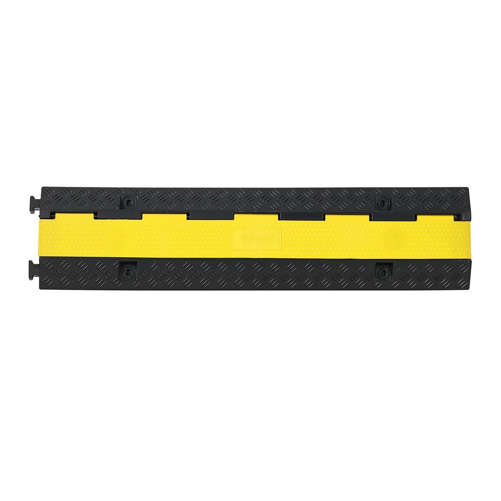 Cable Protector Ramp, 9,979 Kg/axle Capacity, 2 Channel Heavy Duty Rubber Cord Hose Wire Cover, 32 X 31 Mm Channel, Traffic Speed Bump with Flip-Open