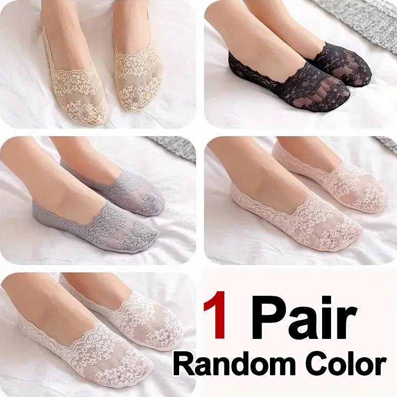 1/5 Paar Damen Sommer Dünn Offene Zehe Silikon Anti-Rutsch Unsichtbar Ferse Weniger Socken Schweißabsorbierend Atmungsaktiv Weich Freizeit Socken One Size beige