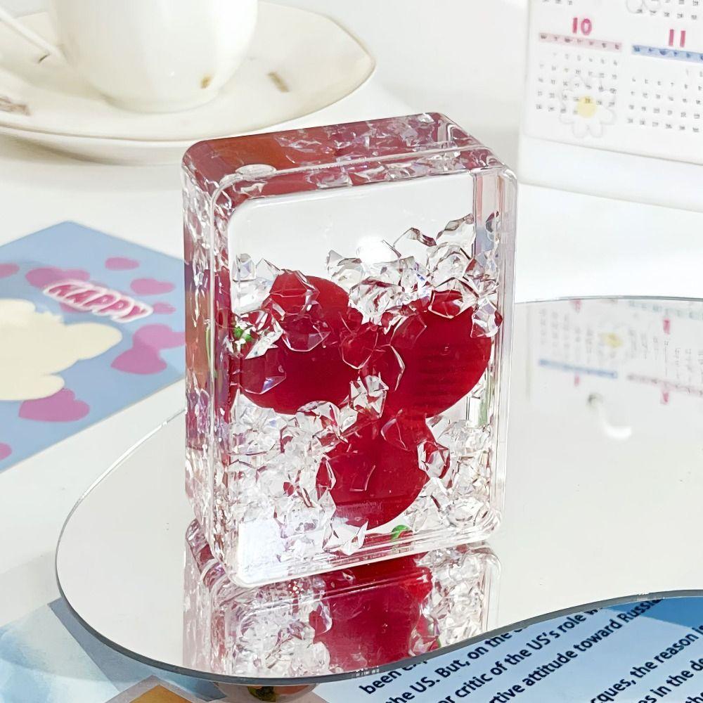 Transparent Acrylic Ornament Rectangular Oil Flowing Sand Ornament Fruit Sand Ornament  Home Decor