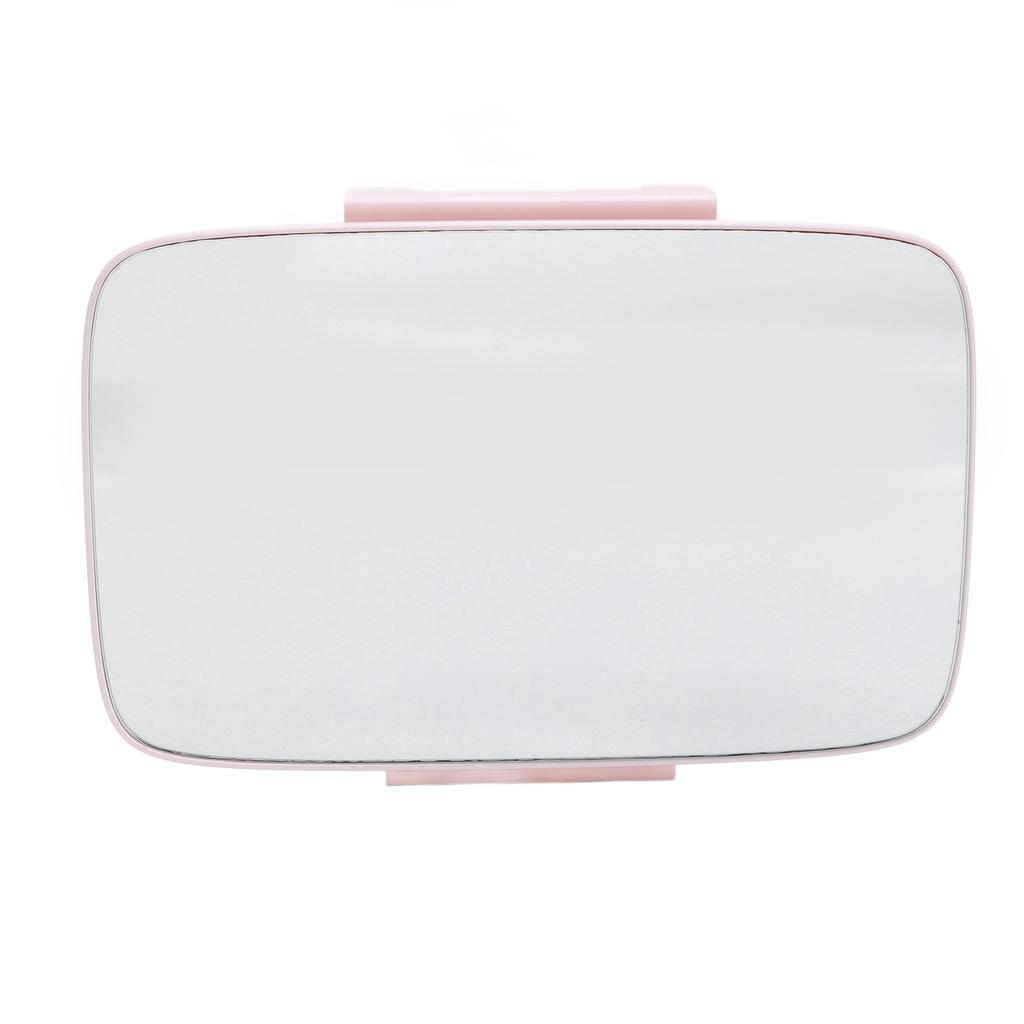 Car Sun Visor Vanity Mirror Retractable Car Makeup Mirror Clamp Universal for Most Cars Pink