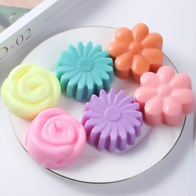 6-Cavity Silicone Soap Molds Flower Shape Non-Stick Chocolate Molds Food Grade Silicone Handmade Pudding Mould Holiday Baking
