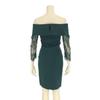 GRAXIA Cabaret Midi for Hostess Size L Dress, Dress, Off-the-Shoulder, High-Waisted, Fitted, Hostesses, Clubs, Lounges, 3/4 Sleeves, Gathered, Slit,