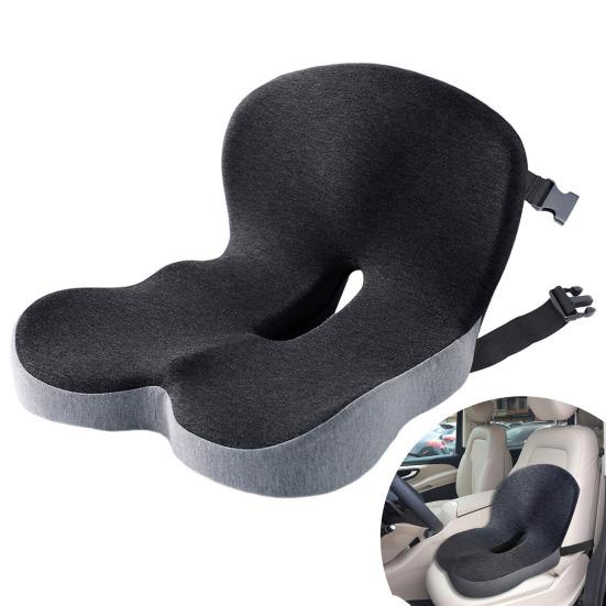 Yousheng Truck Driver Seat Cushion Memory Foam Back Cushion with Adjustable Strap Ergonomic Lumbar Support Cushion for Sciatica Relief Long Drives