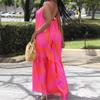 TW444 Summer Women's Spaghetti Strap Sexy Backless Long Dress - European & American Vacation Style