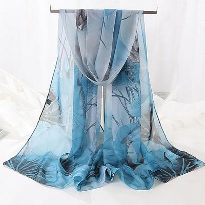 Mehrere Farbverlauf Farbe Rose Blume Chiffon Schal Frauen Foulard Lotus Blatt Lange Schal Elegante Sommer Bandana