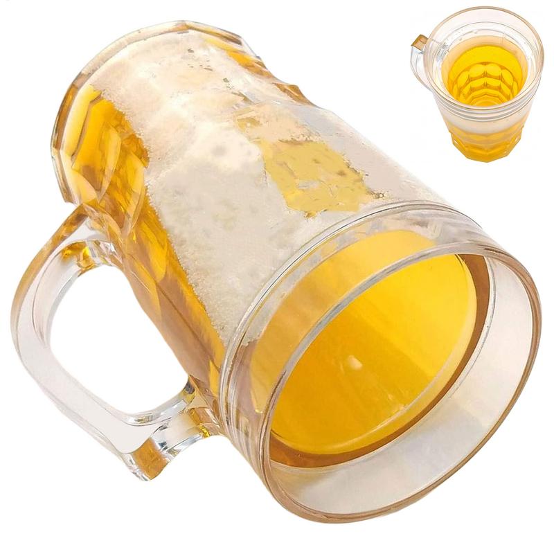 15OZ Dubbelwandige Grappige Bierpul Mezzanine Grappige Nep Bierpul Creatief Model Prank Speelgoed Voor Feesten, Barbecues, Vakantie