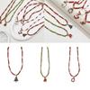 Cartoon Christmas Pendant Necklace Holiday Beaded Necklace Statement Jewelry