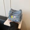 Borsa a tracolla in denim lavato casual