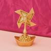 Fortune-Enhancing Yuanbao Windmill: Rotating Metal Feng Shui Desktop Ornament