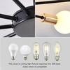 Modern Flush Mount Ceiling Light Metal Art Industrial Ceiling 10 Lights Black Sputnik Painted Finish Chandelier for Kitchen Farmhouse Living Room