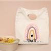 Rainbow Teacher Print Portable Lunch Box Bags Thermal Insulated Bento Tote Office School Food Cooler Storage Pouch Teacher Gifts