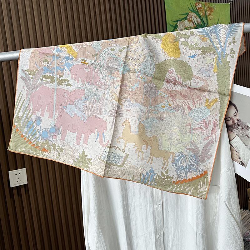 100% mulberry silk scarf - women's spring/summer silk scarf - versatile twill 70cm square scarf
