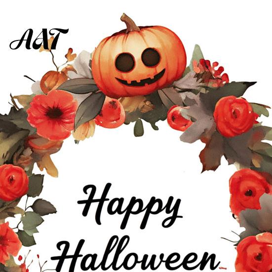 Partyzubehör für Zuhause Halloween-Kranz Wandaufkleber, Glückliche Girlande Aufkleber, Retro Herbstkürbis Einfach Abziehbar und Aufklebbar Wandbilder & Rose Wasserdicht