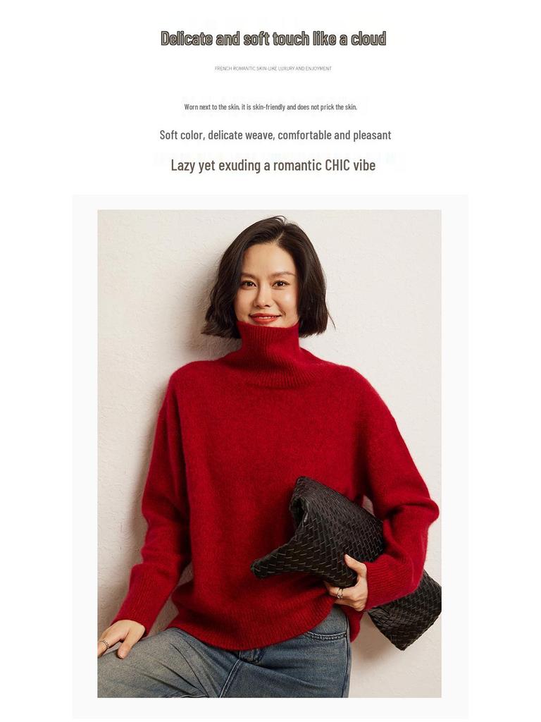 Cozy Cashmere Turtleneck Sweater: Soft, Thick Knit for Autumn & Winter