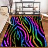 Colorful Glitter Zebra Stripe Pattern Carpet for Living Room Decor Suitable for use as an anti-slip for living room bedroom sofas