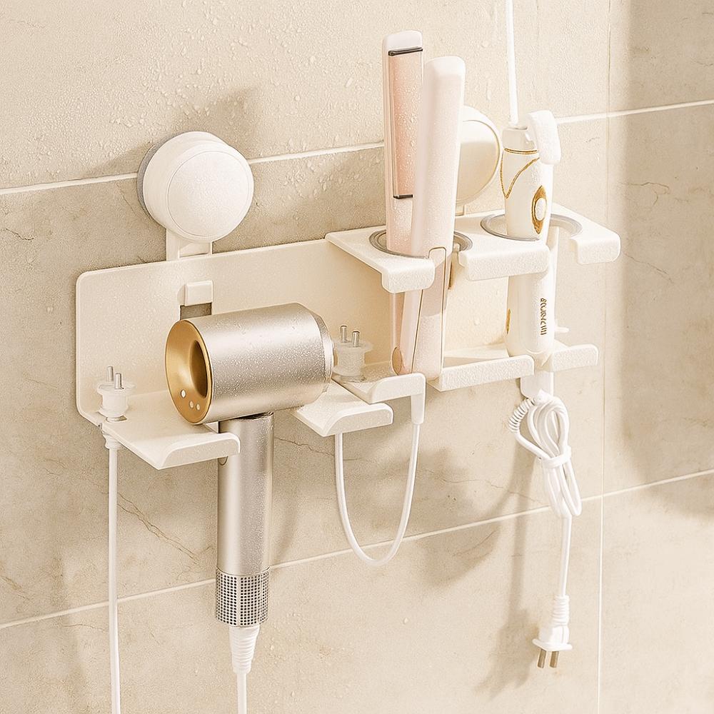 Aluminum Zinc Zinc Alloy Hair Dryer Storage Rack Punch Free Hair Blow Dryer Holder  for Household